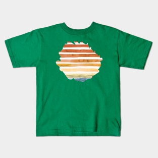 Watercolor Desert Sunset Summer Stripes Kids T-Shirt
